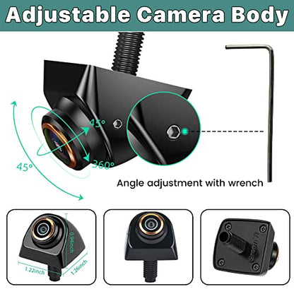 HD Backup/Front/Side View Camera, GreenYi AHD 720P Reverse Rear Cam for Car, SUV, RV, Trailer, Camper, Van, Pickup, Adjustable Fisheye Lens, 170 Degrees Viewing Angle(Black) - color: Black