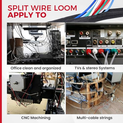 1/2"-36ft Automotive Mesh Woven Wire Sheathing Split Wire Loom - style: 1/2" - 36 Feet