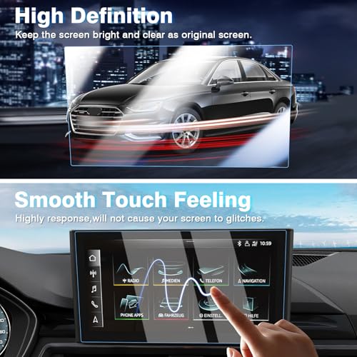 Karltys [Upgrade 2 Pack 2020-2025 Audi A4 A5/2021-2025 Audi Q5 Screen Protector 10.1-Inch [No Glare & Fingerprint] for Touchscreen, HD Clear Tempered Glass Protector Audi Accessories - size: 2020-2025 Audi A4 A5/2021-2025 Q5 10.1-Inch