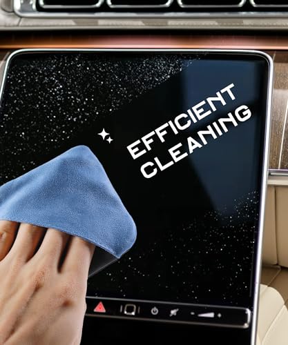 SCUARI Car Screen Cleaner,Touch Screen Cleaner for Car,Car Accessories Car Screen Wipes,Foldable Car Screen Cleaner Cloth,Square Microfiber Screen Cleaning Pad,Fits Car Dashboard LCD Display (Blue) - color: Blue