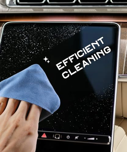 SCUARI Car Screen Cleaner,Touch Screen Cleaner for Car,Car Accessories Car Screen Wipes,Foldable Car Screen Cleaner Cloth,Square Microfiber Screen Cleaning Pad,Fits Car Dashboard LCD Display (Blue) - color: Blue