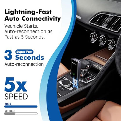 2026 Wireless Carplay Adapter for iPhone,3 Second Auto Connect, No Screen delay, Ultra Mini Design,Plug & Play By USB-A/Type-C Compatible with iOS 10+ and Cars with Factory Wired CarPlay