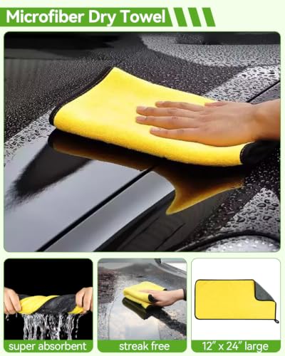 8Pcs Car Wash Kit, 62’’ Car Wash Brush with Long Handle, Microfiber Carwash Kit Set, Car Washing Supplies for Cars RV Truck Exterior - color: Car Wash Kit