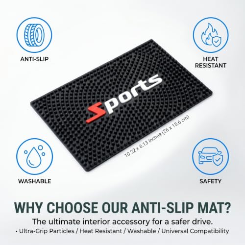 Skid Car Dashboard Mat, Car Dashboard Anti-Slip Rubber Pad, 10.24"x 6.14" Universal Non-Slip Auto Magic Dashboard Sticky Adhesive Mat for Phones Sunglasses Keys Electronic Devices