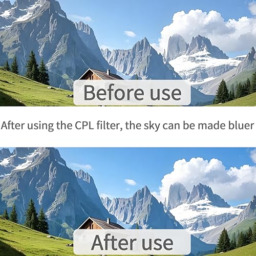 52mm CPL Filter for Phone/DSLR, HD Circular Polarizer Polarizing Filter with Universal Clip, Lens Attachment for iPhone 16 15 14 13 12 Samsung Galaxy Pixel and Other Smart Phones/Camera