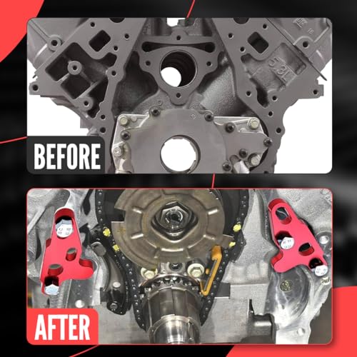 2Pcs Oil Pump Alignment Tool,Billet Aluminium Oil Pump Guide Kit Tool Cam Swap Pickup Tube Girdle Brace Hold Down Installation Engines Tool for Gen V Lt1 Lt4 Lt5 L83 L86 L87 Engines (RED) - color: RED