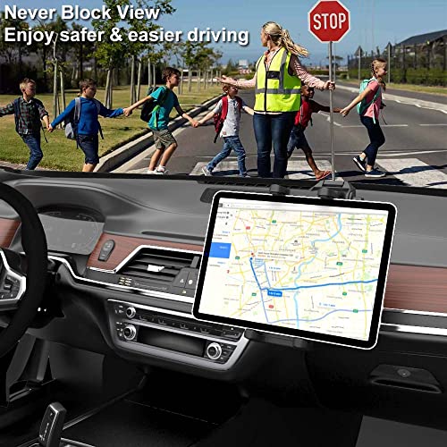 Tablet Mount Car Dashboard Holder for 4-13" iPad Phone, Truck Dash Holder with Strong Suction Cup for for iPad Pro 12.9 10.5 9.7, iPad Air Mini, Samsung Galaxy Tab, Kindle Fire HD, iPhone