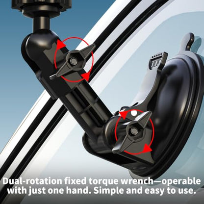 DJI OSMO Pocket 4/3 Suction Cup Mount, Car Windshield Window Dash Holder with Expansion Adapter Compatible with DJI OSMO Pocket 4/3, Insta360 X5 X4, GoPro Hero 13 12 11 10 9, Action 5 Pro 4 and More