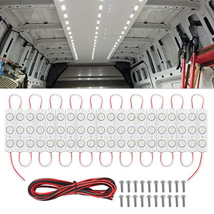 Nilight 60Leds Van Interior Light Kits White Led Ceiling Lighting Kit - size: 60Leds 20 Modules