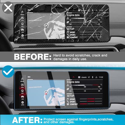 Karltys 2 Pack Screen Protector for 2022-2025 BMW X3 X4 Accessories 12.3-Inch Touchscreen, 9H Tempered Glass Screen Protector for BMW X3, Anti Glare Anti Fingerprint Car Radio Screen Cover - size: 12.3"BMW X3 X4 2022-2025