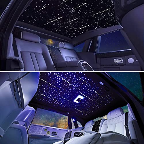 Meteor 16W Starlight Headliner Kit, Star Light Headliner with Bluetooth APP/Remote/Music Mode, Fiber Cable 550pcs*0.03in*13.1ft+Shooting Star kit for Car Roof&Home Decoration - size: Meteor+550pcs*0.03in*13.1ft