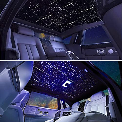 Meteor 16W Starlight Headliner Kit, Star Light Headliner with Bluetooth APP/Remote/Music Mode, Fiber Cable 550pcs*0.03in*13.1ft+Shooting Star kit for Car Roof&Home Decoration - size: Meteor+550pcs*0.03in*13.1ft