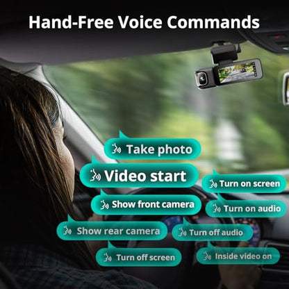 BOTSLAB 4K 3 Channel Dash Cam Front and Rear/Inside with Fuse Tap Hardwire Kit Type C, Dash Camera 24/7 Parking Mode, 3.18”Touch Screen Dashcam, Built-in GPS 5.8GHz WiFi Voice Control, Free 128GB Card