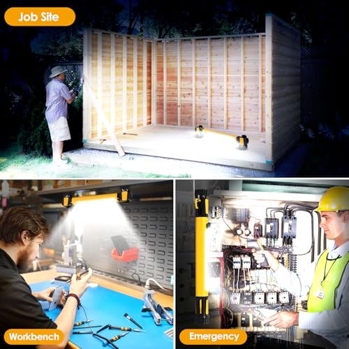 Ropelux Mechanic Work Light Bar with 2500LM 5200mAh Battery, Orange 3 Pcs - color: Orange