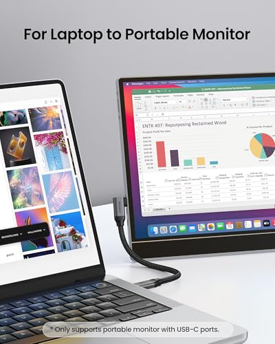 Silkland Long USB C Monitor Cable 90 Degree 15FT, 8K@30Hz 5K/4K@60Hz Output - size: 15 Feet