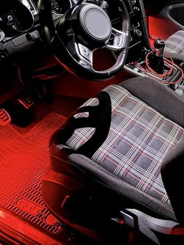 iJDMTOY Brilliant Red LED Compartment Glove Box or Footwell Lights Compatible with Volkswagen Jetta GTI Altas CC Eos, Powered by 3W 18-SMD LED Lights, Replace OEM Incandescent Lamps - style: Red