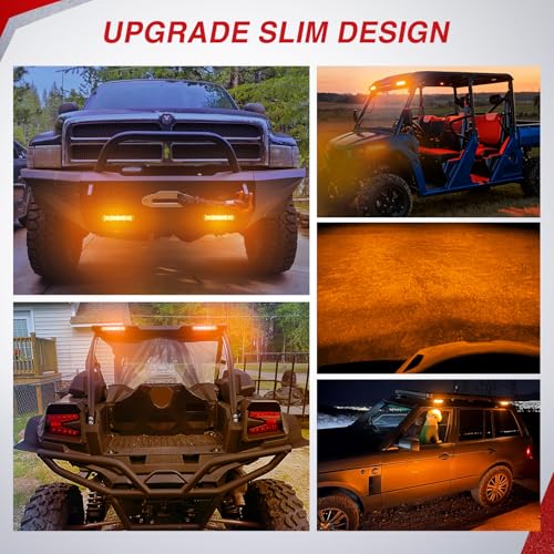 Nilight Slim LED Light Bar 2 PCS Amber 7 Inch Single Row 16LEDs - color: Amber 7Inch 16LED 2Pcs