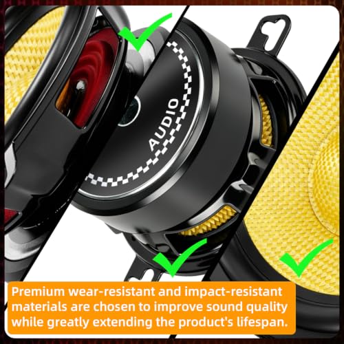 3.5" Speakers 800W Glass Fiber Cone Woofer 3.5 Inch Speaker Car Audio - color: 3.5in yellow