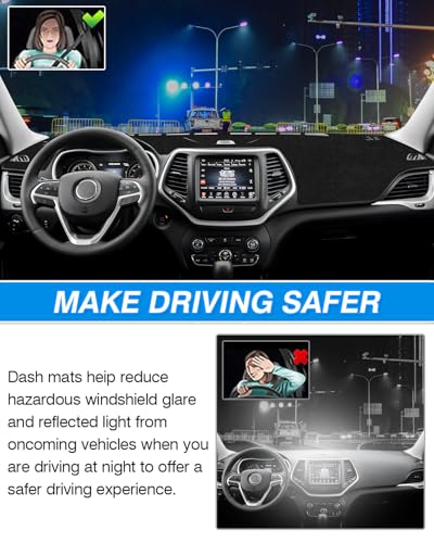 CARTIST Dash Cover Fits for Jeep Cherokee 2014-2023 (NOT for Grand Cherokee) (Only Fits Cherokee Latitude) Dashboard Cover Mat for Cherokee Accessories - size: Jeep Cherokee 2014-2023