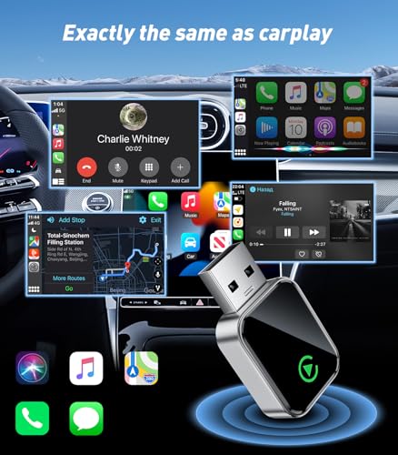 Wireless CarPlay Adapter for iPhone(2025 Upgraded),Mini Size & Plug - Play,Converts Wired to Wireless Apple CarPlay,No Delay Carplay Dongle for Apple iOS 10+/Android 11+ and Above