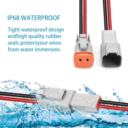 DT 2 Pin Waterproof Connectors, 14 AWG Deutsch 2 Wire Connector (2 Pin) - size: 2 Pin (4Pairs)