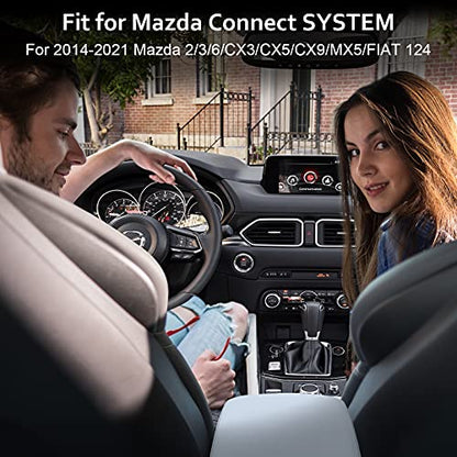 CARabc Apple Carplay Adapter Compatible with Mazda 2/3/6/CX3/CX5/CX9/MX5/FIAT 124 2014-2021 Year, Fit for Carplay & Android Auto, TK78-66-9U0C OEM Hub Retrofit Kit Fits MZD Connect System, 00008FZ34