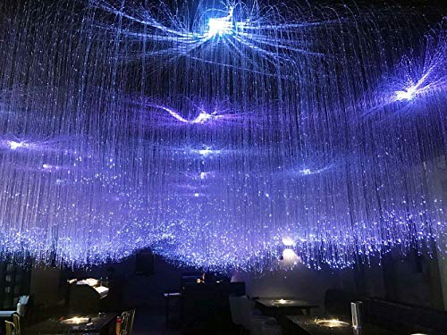 AZIMOM PMMA Plastic Flash Point Fiber Optic Strands 100PCS 0.04IN 9.8ft Side Glow Curtain Waterfall Optical Fiber Cables for LED Light Engine Driver Source Decoration - size: 100pcs*0.04in*9.8ft