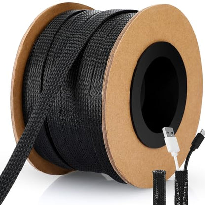 Pangda Braided Wire Loom 1'' X 300 Ft, Black - color: Black, size: 1'' x 300 ft