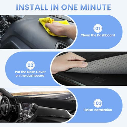Sunsdrew Dash Cover for 2015-2020 Chevrolet Tahoe/Suburban/GMC Yukon - size: 15-20 Tahoe Dash Cover