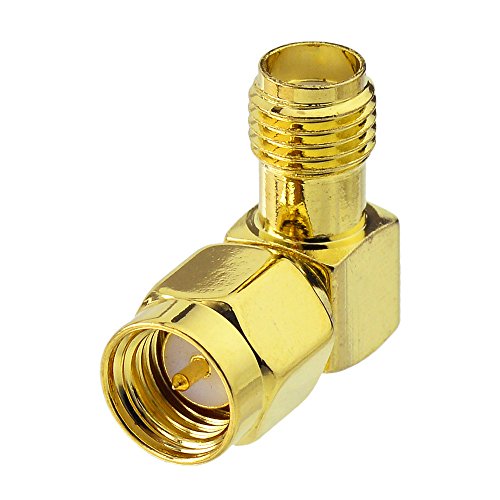 SUPERBAT SMA Adapter 90 Degree,5pcs SMA Male to Female Right Angle Coax Adapter for Radio RTL-SDR FPV Antenna Transmitter LTE Router etc. - color: SMA elbow
