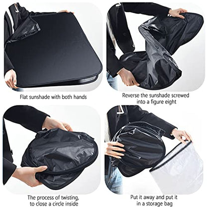 300T Thickened Automotive Glass Sunshade and Comes with Storage Bag,Keep Car Interior Cool,Windshield Sun Shade Fit for Small Cars (M: 55.12 * 27.6 inch) - color: M(55.12 * 27.6 inch)