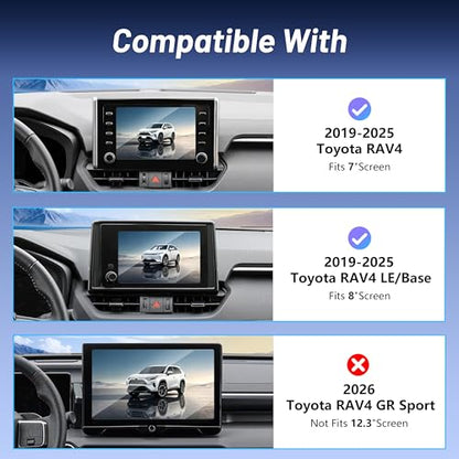Phone Holder for Toyota RAV4 2019-2025 7"/8" Screen, Custom Fit Screen Mount, 15W Wireless Charging, MagSafe Magnetic Phone Holder for iPhone & Android, 360° Adjustable Hands-Free Navigation Stand - size: Toyota RAV4 | 2019-2025