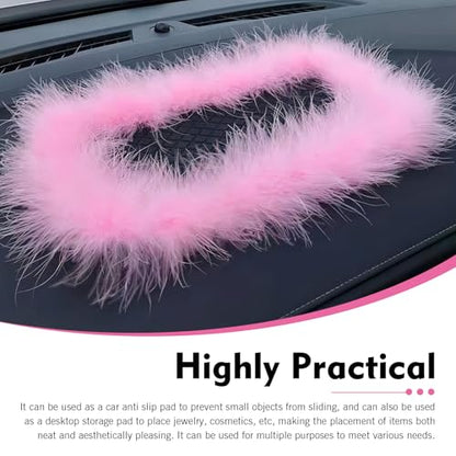 Car Dashboard Anti-Slip Pad, Pink Feather Car Magic Dashboard Decor Mat, 5.71" x 11.6" Multifunctional Sticky Dash Gripping Mat for Phones, Keys, Sunglasses and More (Pink)