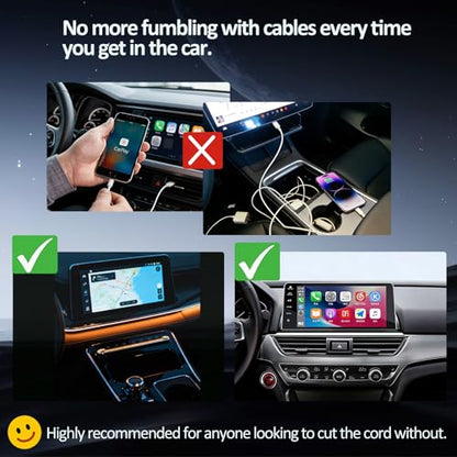 CarPlay Adapter, USB Interface Plug and Play, Connects Phone and car Screen Through WiFi and Bluetooth, Suitable for Apple and Android Systems