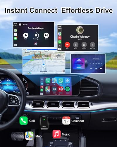 Wireless CarPlay Adapter for iPhone, Zinc Alloy & Tempered Glass Edition - Reliable 5.8GHz Wireless Dongle for Factory Wired CarPlay Cars, Instant Connection, No Overheating, Plug & Play
