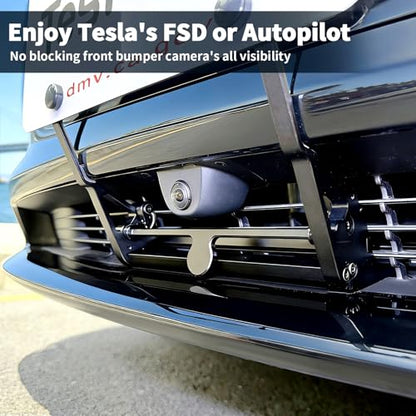 2026 Tesla Model 3 Front License Plate Holder - No Block Camera Visibility, Bumper Paint-Safe & Lockable & No Drill License Plate Mounting Kit with Anti-Theft Features - size: 2026 Model 3 Premium & Standard