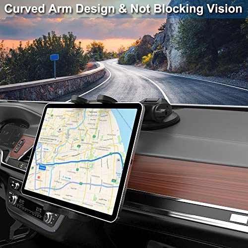 Tablet Mount Car Dashboard Holder for 4-13" iPad Phone, Truck Dash Holder with Strong Suction Cup for for iPad Pro 12.9 10.5 9.7, iPad Air Mini, Samsung Galaxy Tab, Kindle Fire HD, iPhone