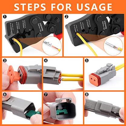 Newdeli Deutsch Connector Kit 188Pcs 12 Sets 2 3 4 6 8 12 Pin Connectors with Size 16 Stamped Contacts 14-20AWG DT Series Sealed Waterproof Automotive Electrical Wire Connectors - size: DT Connector 188 Pcs Multi-Pin Kit