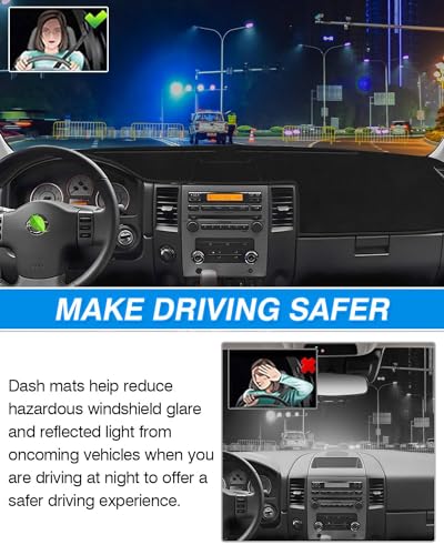 CARTIST Dashboard Cover Compatible with Nissan Titan 2004-2012 Accessories Dash Cover Mat Pad Black(Without Cutout for Navi/Sensor) - size: 04-12 Titan(Black)