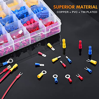 Nilight 1500PCS Mixed Quick Disconnect Insulated Electrical Crimp Terminals - color: 1500PCS Mixed Crimp Terminals