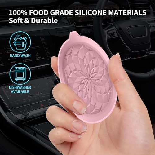 ME.FAN Car Cup Coasters [4 Pack] Silicone Cars Coasters - Universal Non-Slip Recessed Interior Accessories - Cup Holder Inserts Dusty Rose - color: 4pack-dusty Rose