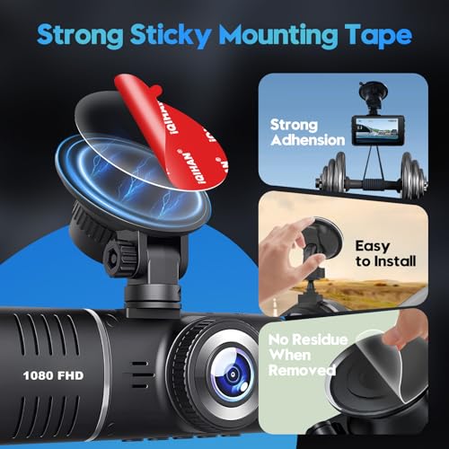 5pcs Sticky Adhesive Pad for Dash Cam Mount, Double-Sided Strong Mounting Tape Circle Sticker Replacement for Car Windshield Dashcam Windscreen Window Glass Suction Cup Camera Holder (63mm/ 2.48")