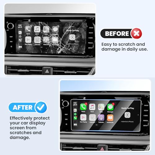 Canvcle 2PCS Screen Protector for 2021-2024 Kia K5 LXS/GT-Line/EX/GT Accessories, 10.25 Inch Navigation Screen Tempered Glass Touchscreen Protector Navigation Screen Cover Protective Film - size: 2021-2024 Kia K5 10.25 Inch