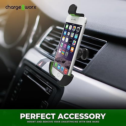CHARGEWORX Magnetic Car Vent Phone Holder, Adjustable 360 Rotation Universal Cell Stand CarMount for iPhone Pro Max, Samsung, Pixel & Android, Strong Magnet Secure Grip Mount, Black