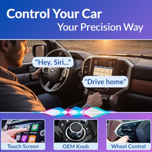 Wireless CarPlay Dongle for iPhone, Mini Plug & Play Car Play Adapter