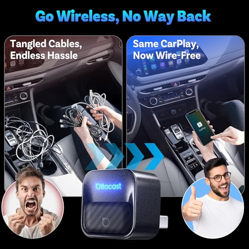 OTTOCAST Mini Core 2-in-1 Wireless CarPlay & Android Auto Adapter Mini Cube