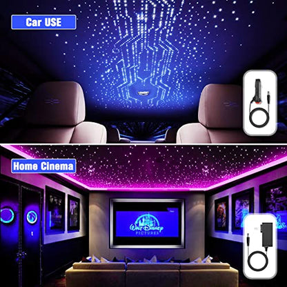 16W Starlight Headliner Kit, Star Lights for Car Roof&Home Decoration, Fiber Cable 400pcs*0.03in*9.8ft RGBW Star Light Headliner with Bluetooth APP/Remote Control/Music Mode - size: 400pcs*0.03in*9.8ft