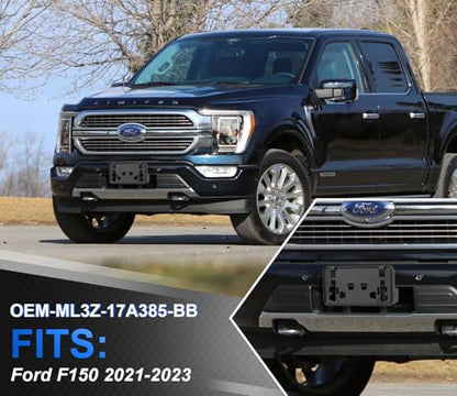 Front License Plate Frame for F150 2021-2023 2.7L 3.0L 3.5L V6 - size: For F150 2021-2023