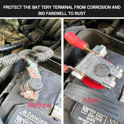 Battery Terminal Connectors, Military Spec Positive Negative Heavy Duty Auto Car Marine Battery Terminal,with 4 Pcs 2 Gauge 3/8" Copper Lugs,4 Heatshrink,2 Cover and Anti Corrosion Washers (Large Kit) - size: Terminal Package - Large Kit