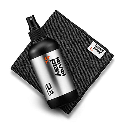 Levelplay 스크린 클리너 키트 - 지문 방지 터치스크린, 모니터 및 렌즈 클리너, 알코올 및 암모니아 프리, 세탁 가능한 극세사 물티슈 (라지), 240ml (8.8액량 온스) 스프레이 병 - size: 240ml Regular-Use Kit